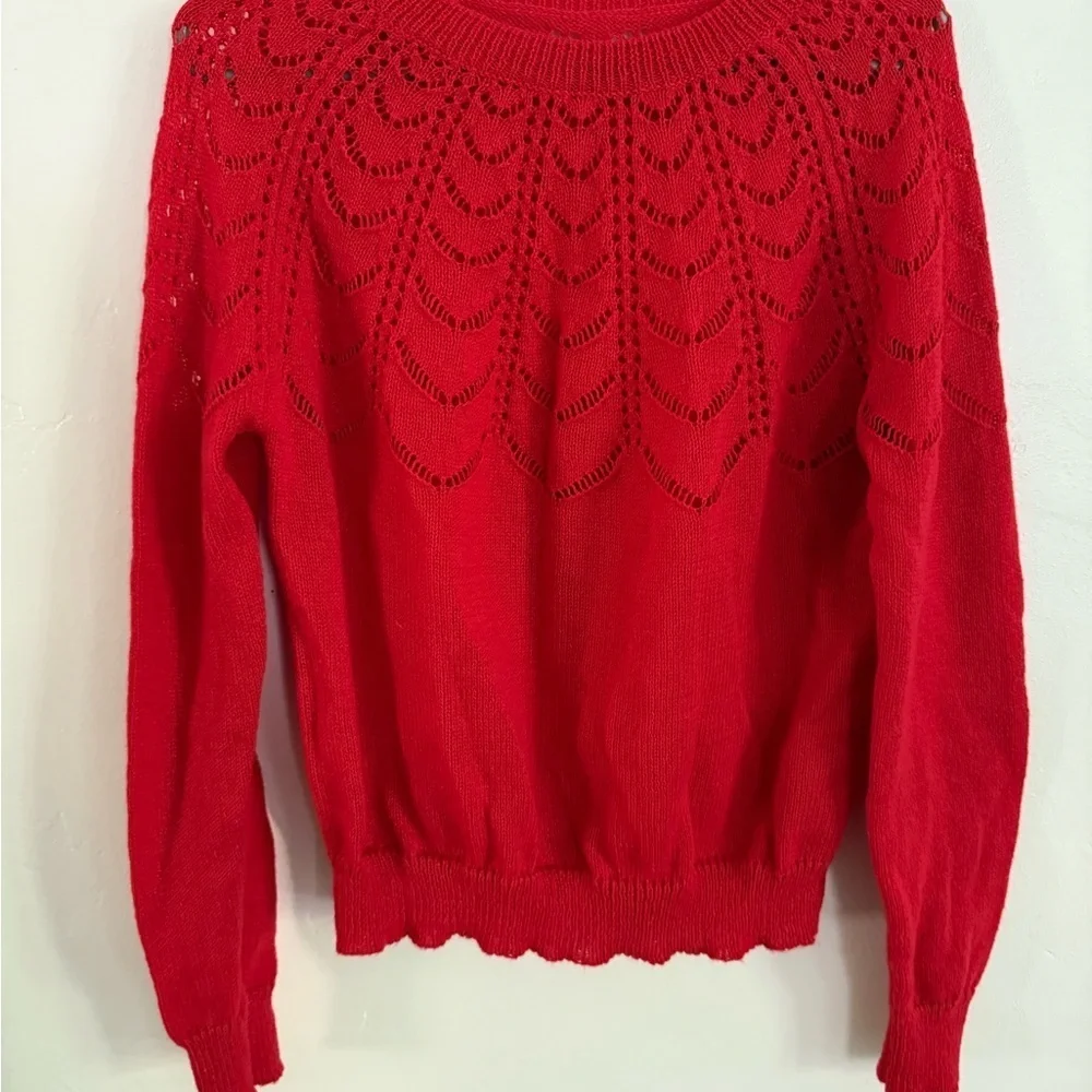 Red Women's Sweater, Size Large - Picture 1 of 3